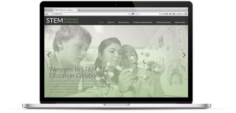 Stem AZ Education Collaborative website preview viewed on MacBook